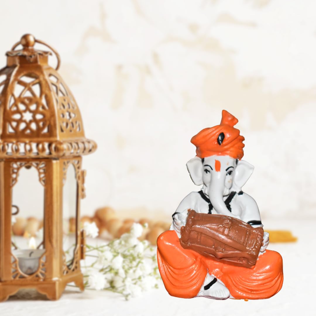 Beckon Venture Polyresin Set Of 4 Lord Ganesh Idol Statue Artifacts For Home Decor Items